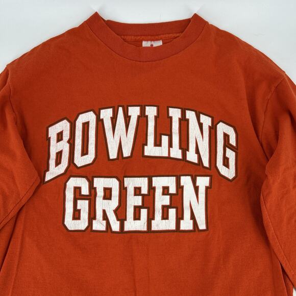 Vintage Bowling Green State University Shirt Men Large Orange Sleeve Print BGSU - Picture 5 of 11